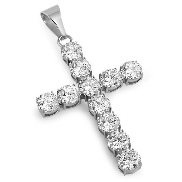18k Pavé Cross Pendant