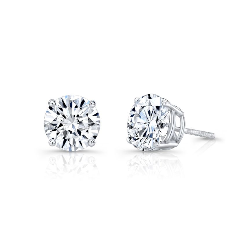 18k Solitaire Studs — 1 ctw