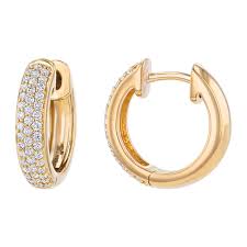 18k Pavé Diamond Hoops